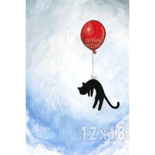 Load image into Gallery viewer, Balloon Black Cat Art Print
