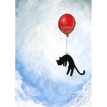 Load image into Gallery viewer, Balloon Black Cat Art Print
