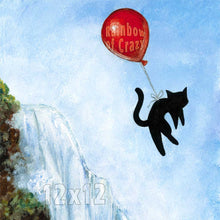 Load image into Gallery viewer, Black Cat Balloon Waterfall - Art Print
