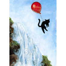 Load image into Gallery viewer, Black Cat Balloon Waterfall - Art Print
