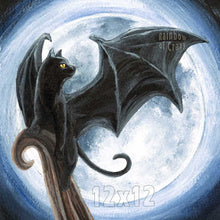 Load image into Gallery viewer, Bat Black Cat - Art Print
