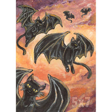 Load image into Gallery viewer, Bat Black Cats - Art Print
