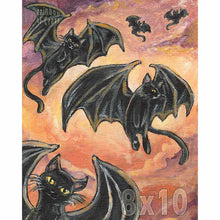Load image into Gallery viewer, Bat Black Cats - Art Print

