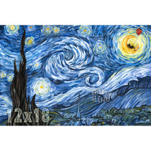 Load image into Gallery viewer, Black Cat Starry Night - Art Print
