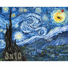 Load image into Gallery viewer, Black Cat Starry Night - Art Print
