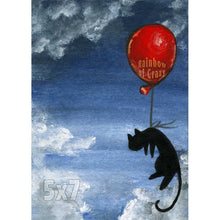 Load image into Gallery viewer, Balloon Night Cat - Art Print
