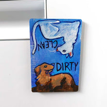 Load image into Gallery viewer, Clean &amp; Dirty Dishwasher Magnet - Cat &amp; Dog
