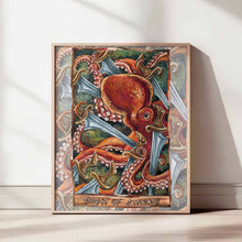 Load image into Gallery viewer, Eight of Swords, Octopus Art Print - Animism Tarot
