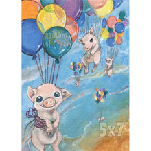 Load image into Gallery viewer, Balloon Flying Pigs / Art Print
