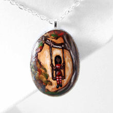 Load image into Gallery viewer, Girl on Tree Swing - Rock Art, Magnet, or Necklace
