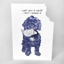 Load image into Gallery viewer, Hungry Dog Greeting Card - Funny Torn Paper Card
