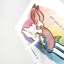 Load image into Gallery viewer, Hungry English Spot Rabbit Greeting Card - Funny Torn Paper Card
