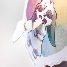 Load image into Gallery viewer, Hungry Mini Lop Rabbit Greeting Card - Funny Torn Paper Card
