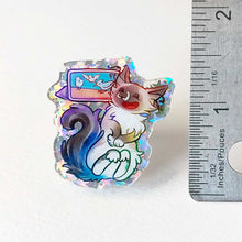 Load image into Gallery viewer, Ragdoll Cat Glitter Acrylic Pin - Bird Watching
