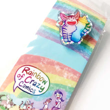Load image into Gallery viewer, Hydration Cat Glitter Acrylic Pin - Water Bottle Love
