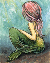 Load image into Gallery viewer, Mermaid, Pink Hair - Art Print
