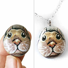Load image into Gallery viewer, Creme d'Argent Rabbit - Rock Art, Magnet, or Necklace
