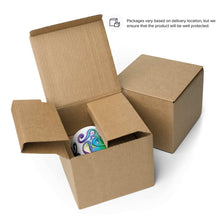 Load image into Gallery viewer, The 11 oz Slender Man Love Mug with Colour, shown in a box it will be shipped in. "Packages vary based on delivery location, but we ensure that the product will be well protected."
