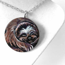 Load image into Gallery viewer, Sleeping Sloth - Wood Art, Magnet, or Necklace
