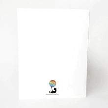 Load image into Gallery viewer, the back of a greeting card, with the Rainbow of Crazy logo
