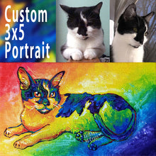Load image into Gallery viewer, Custom Pet Rainbow Portrait - 3x5 Canvas Board
