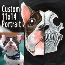 Load image into Gallery viewer, Custom Pet Skull Portrait - 11x14 Canvas
