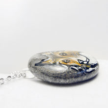 Load image into Gallery viewer, the rough collie portrait stone shown as a pendant necklace
