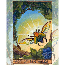 Load image into Gallery viewer, Ace of Pentacles, Beetle Art Print - Animism Tarot
