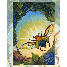 Load image into Gallery viewer, Ace of Pentacles, Beetle Art Print - Animism Tarot
