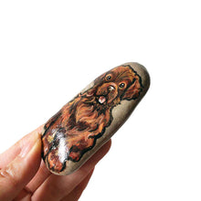 Load image into Gallery viewer, a beach stone painted with a brown Newfoundland dog
