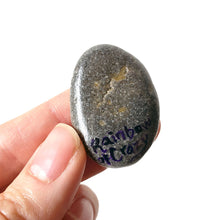 Load image into Gallery viewer, The back of the Pekingese portrait stone, signed with "Rainbow of Crazy"
