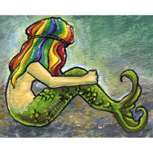 Load image into Gallery viewer, Mermaid, Rainbow Chroma Hair - Art Print
