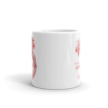 Load image into Gallery viewer, a white ceramic mug, 11 oz size, with an illustration of a smiling axolotl next to the text "Time to.. Relaxalotl"

