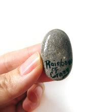 Load image into Gallery viewer, The back of the shih tzu stone, signed with Rainbow of Crazy
